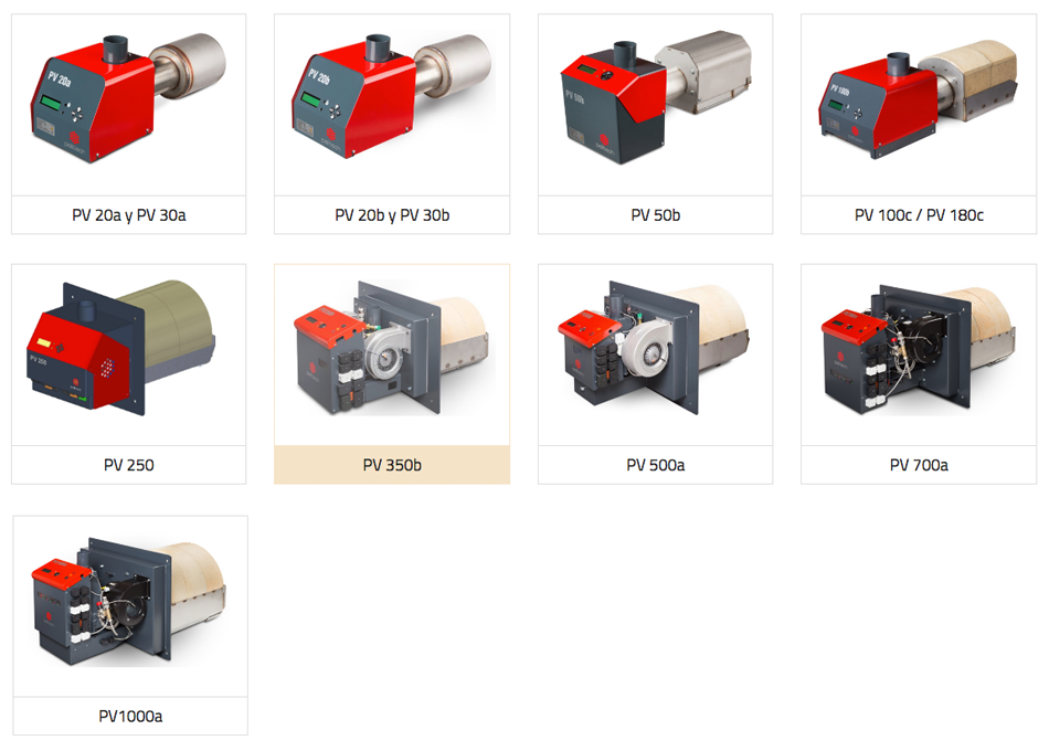 Quemadores Pellets Pelltech Variedad quemadores pellets 20kw a 1000kW